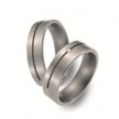 Titanium trouwringen van 6 mm breedte met 1 briljant 0,02 ct.