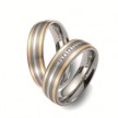 Deze touwringen zijn uitgevoerd gevoerd in wél 3 verschillende materialen! Namelijk uit titanium, 18 karaat geelgoud én palladium. En daar komt nog bij dat in de damesring wel 5 diamanten op een strakke rij zijn geplaatst! Wat willen jullie nog meer?