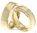 <p>Glanzende geelgouden trouwringen van 6,5 mm breed. De dames trouwring is bezet met schitterende, briljant geslepen diamanten van in totaal 0,84 ct</p> 6491-6492-5
