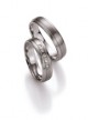 Palladium trouwringen van 5 mm breedte met 5 briljant geslepen diamant van 0.075 ct