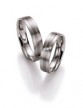Trouwringen van palladium met witgoud van 5 mm breedte met 3 briljant geslepen diamanten van 0,03 ct